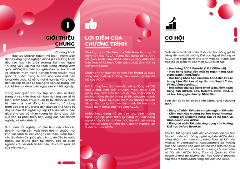 Chương trình đào tạo chuyên ngành Kế toán kiểm toán định hướng nghề nghiệp ACCA