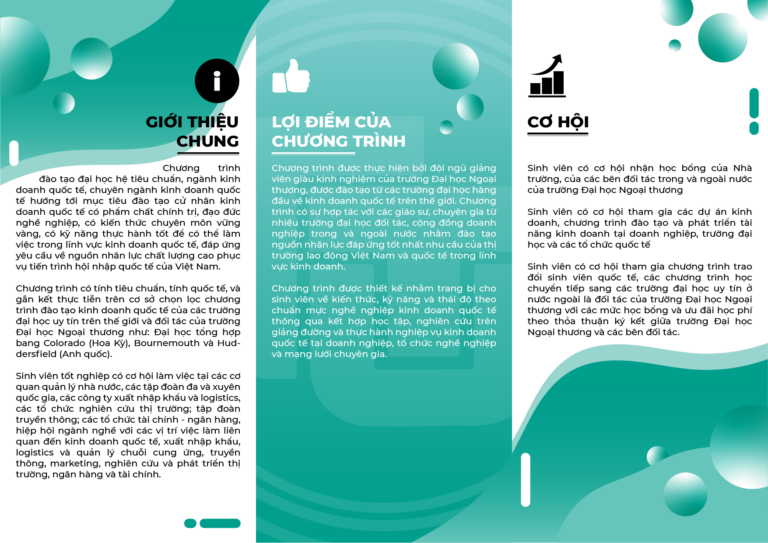 Chương trình đào tạo chuyên ngành Kinh doanh quốc tế
