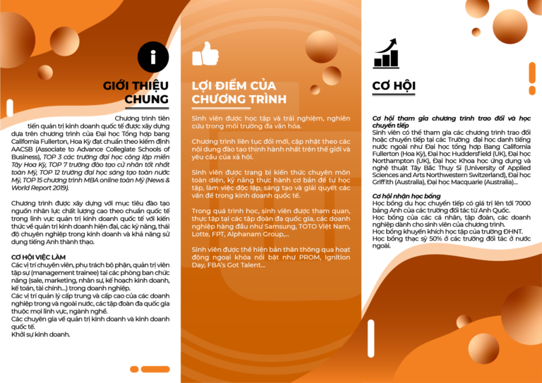 Chương trình đào tạo chuyên ngành Quản trị kinh doanh quốc tế (Chương trình tiên tiến giảng dạy bằng tiếng Anh)