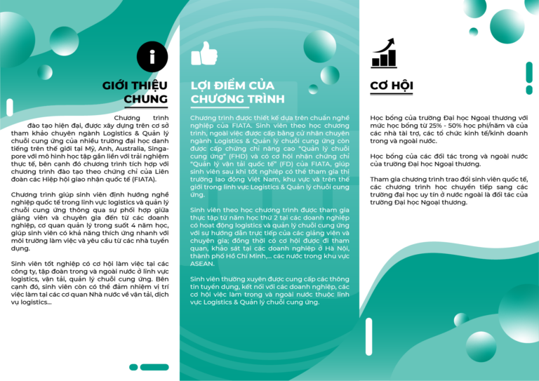 Chương trình đào tạo chuyên ngành Logistics và quản lý chuỗi cung ứng định hướng nghề nghiệp quốc tế