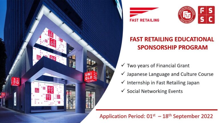 Thông báo Học bổng Tập đoàn Fast Retailing năm học 2022-2023